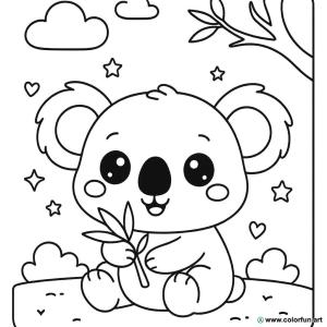 kolorowanka kawaii koala