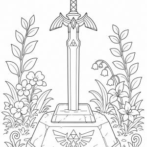 coloriage zelda master sword