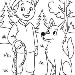 kolorowanka kamień i wilk ilustracje