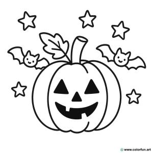 kolorowanka halloween prosta dynia