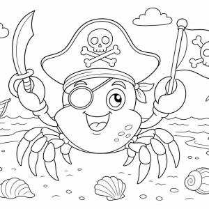 kolorowanka krab pirat