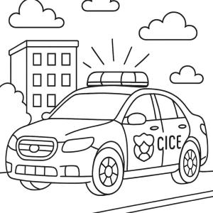 kolorowanka samochód policyjny rysunek