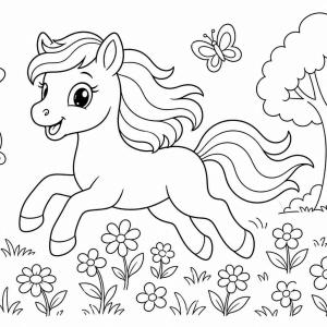 coloriage poney et chevaux