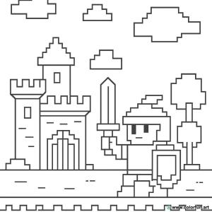kolorowanka pixel art gry wideo
