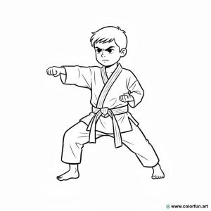 kolorowanka karate kata prosta