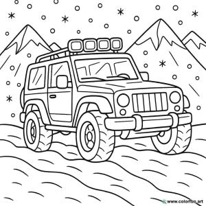 kolorowanka 4x4 śnieg