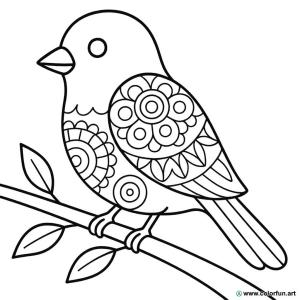 kolorowanka ptak mandala zen