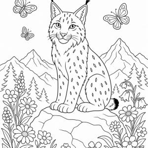 dibujo para colorear lince de verano