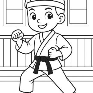 kolorowanka karate zawodnicy
