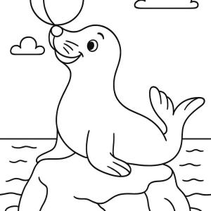 cartoon seal coloring page