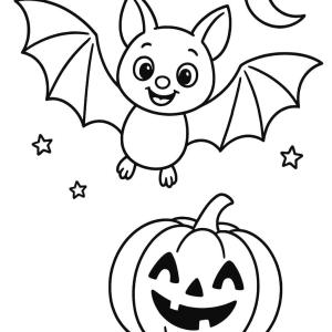 kolorowanka halloween prosty nietoperz