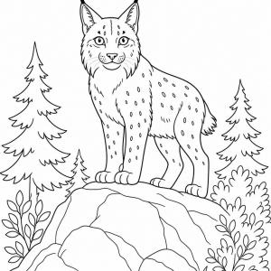 dibujo para colorear de lince difícil