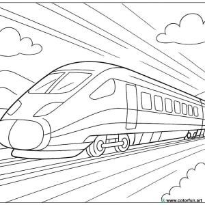 TGV coloring page in motion
