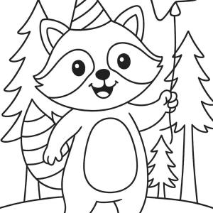 kolorowanka szop pracz cartoon