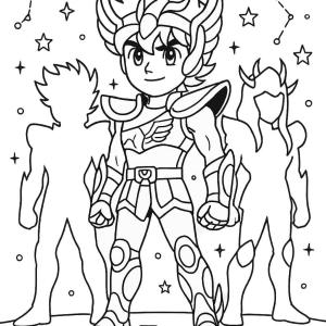 kolorowanka święci seiya rycerze zodiaku bohaterowie