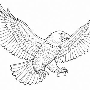 dibujo para colorear de águila sencillo