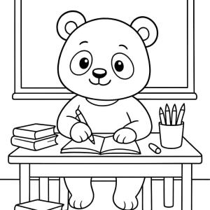 kolorowanka panda szkoła