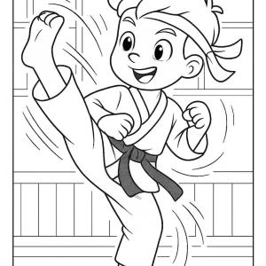 kolorowanka karate dynamiczna