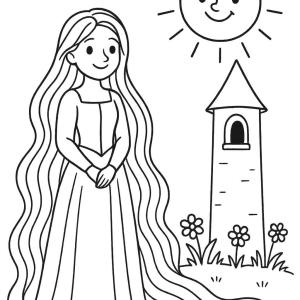 kolorowanka słońce Rapunzel