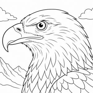 dibujo para colorear cabeza de águila