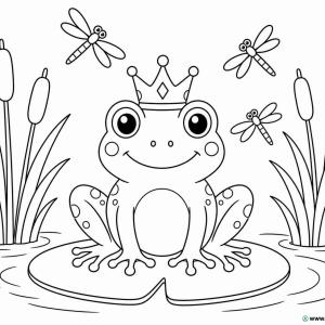 dibujo para colorear del príncipe rana