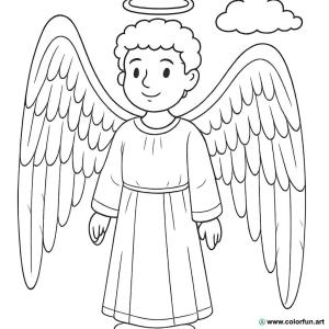 coloriage ange masculin