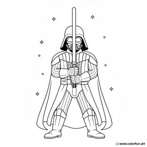 coloring page Darth Vader lightsaber