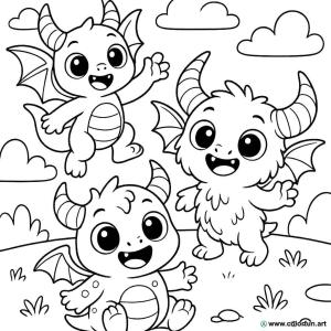Ausmalbild von Monster-Manga