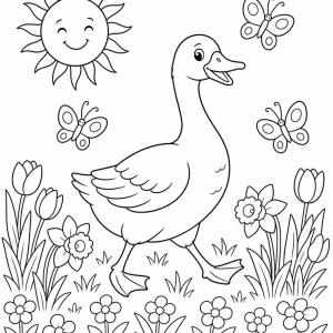 kleurplaat gans lente