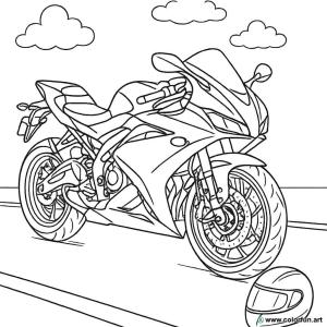 kolorowanka motocykl sportowy