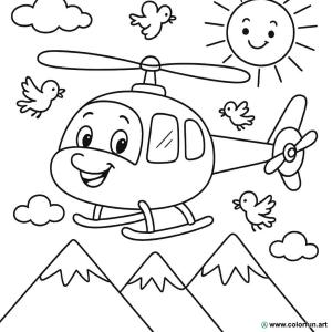 trudna kolorowanka z helikopterem