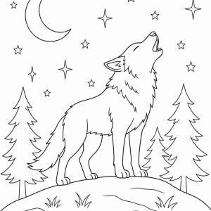coloriage loup qui hurle facile