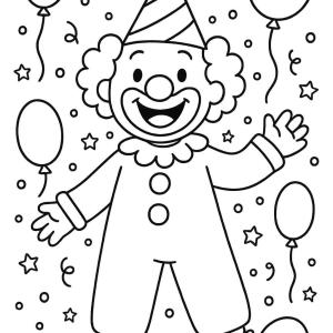 coloriage clown joyeux