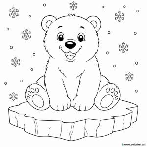 coloriage ours polaire bébés