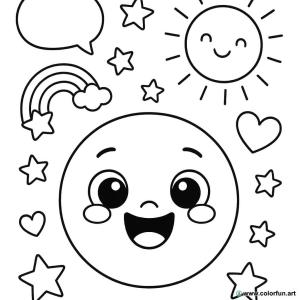 kolorowanka emoji kawaii