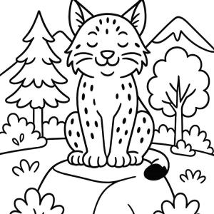 kolorowanka ryś i natura