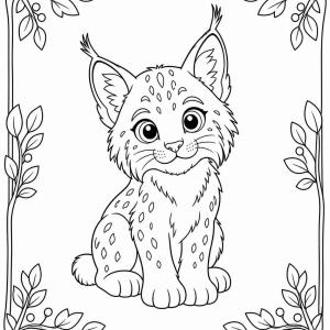 dibujo para colorear lince bebé