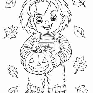 disegno da colorare di Chucky per Halloween facile