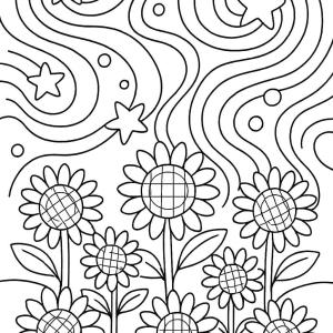 łatwa kolorowanka inspirowana van Goghiem
