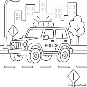 kolorowanka 4x4 policja