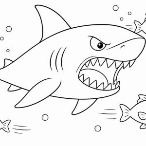 coloriage requin effrayant