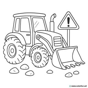 kolorowanka maszyna budowlana traktor