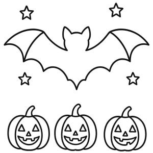 kolorowanka halloween nietoperz prosta sylwetka