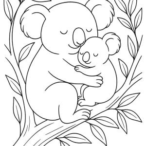 kolorowanka koala mama i dziecko
