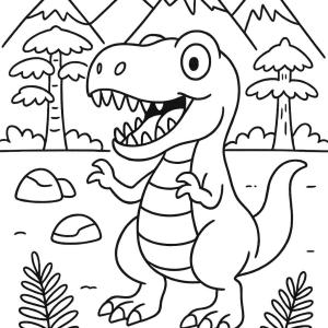 kolorowanka tyranozaura prehistorycznego