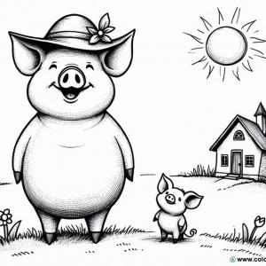 coloring page mom pig