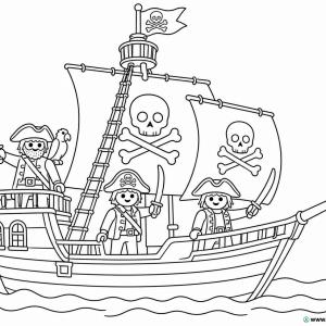 kleurplaat playmobil piratenboot