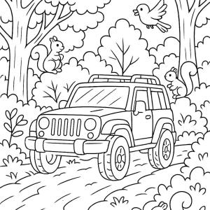 kolorowanka 4x4 las