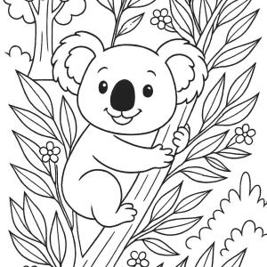 kolorowanka koala w lesie