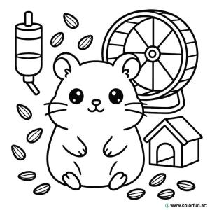 kolorowanka chomik kawaii